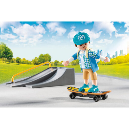 Playmobil Βαλιτσάκι Skateboarder με πίστα και ποδήλατο (9107)