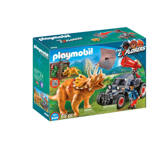 Playmobil Όχημα λαθροκυνηγών και οικογένεια Τρικεράτωψ (9434)