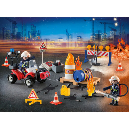 Playmobil Χριστουγεννιάτικο Ημερολόγιο - Επιχείρηση πυρόσβεσης Εργοταξίου (9486)
