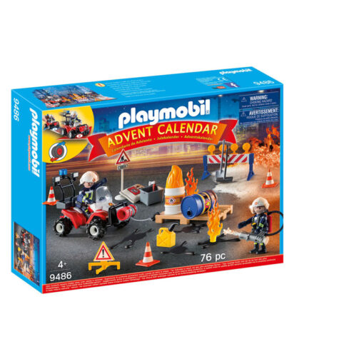 Playmobil Χριστουγεννιάτικο Ημερολόγιο - Επιχείρηση πυρόσβεσης Εργοταξίου (9486)