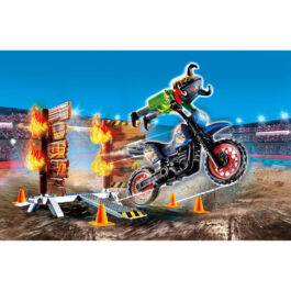 Playmobil Μηχανή Motocross Με Φλεγόμενο Τοίχο (70553)