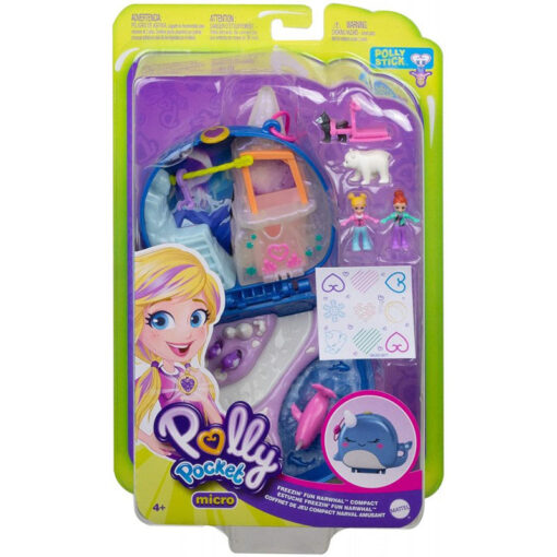 Mattel Polly Pocket Ο Κόσμος Της Polly Σετάκια - Freezin Fun Narwhal Compact (FRY35-GKJ52)