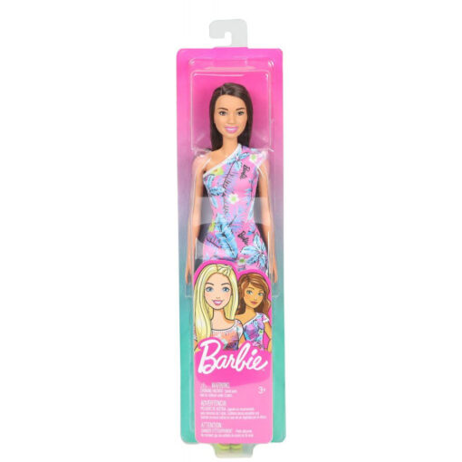 Barbie Λουλουδάτα Φορέματα - Μαυρομάλλα Κούκλα Με Ροζ Φόρεμα (GBK92-GHT25)