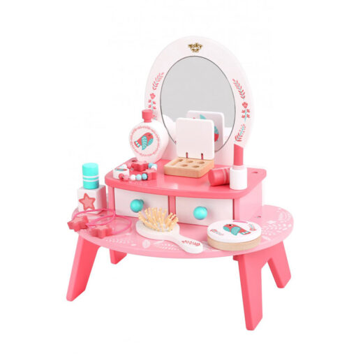Tooky Toy Ξύλινη Τουαλέτα Ομορφιάς Ροζ (TL098A)
