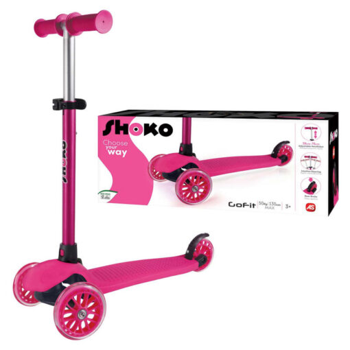 AS Company Shoko Παιδικό Πατίνι Go Fit Με 3 Ρόδες Σε Ρόζ Χρώμα (5004-50515)