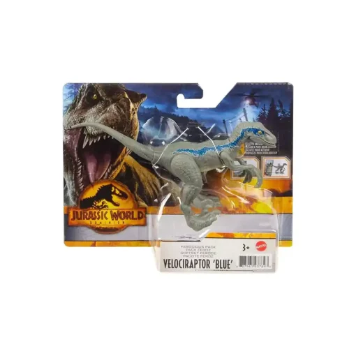 Mattel Jurassic World Νέες Βασικές Φιγούρες Δεινοσαύρων Velociraptor Blue (HDX18-GWD01)