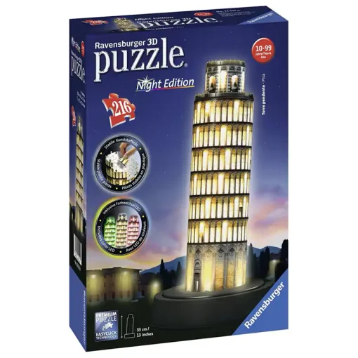 Ravensburger Παζλ 3D Puzzle Night Edition 216 Τεμ. Πύργος Της Πίζας (12515)