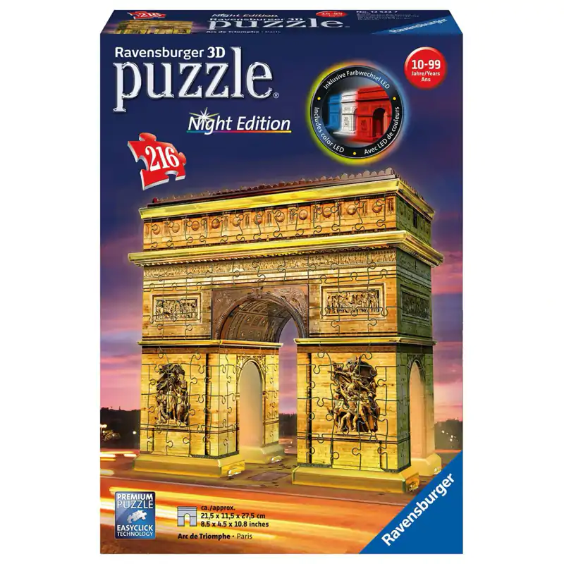 Ravensburger  Παζλ 3D Puzzle Night Edition 216 Τεμ. Αψίδα Θριάμβου (12522)