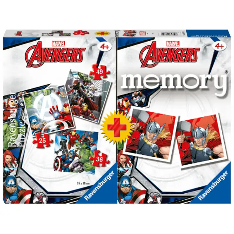 Ravensburger Επιτραπέζιο Memory® + 3 Παζλ Avengers (20674)