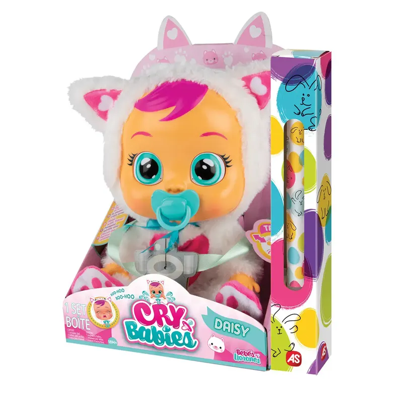 AS Company Λαμπάδα Cry Babies Κλαψουλίνια Daisy – Διαδραστική Κούκλα Γάτα Κλαίει Με Αληθινά Δάκρυα (4104-91658)