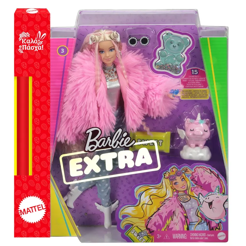 Barbie Λαμπάδα Extra-Fluffy Pink Jacket (GRN28)
