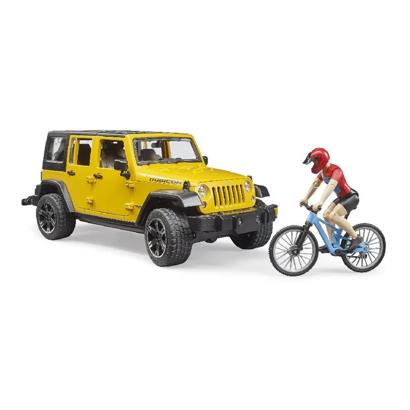 Bruder Jeep Wrangler Rubicon με Ποδήλατο και Αναβάτη 1:16 (BR002543)