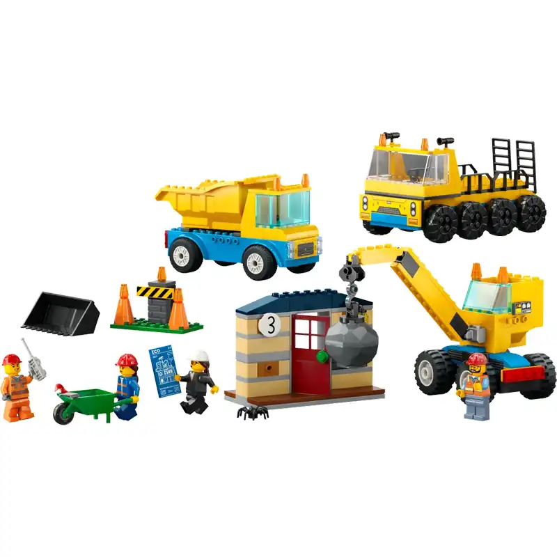 Lego City Construction Trucks & Wrecking Ball Crane (60391)