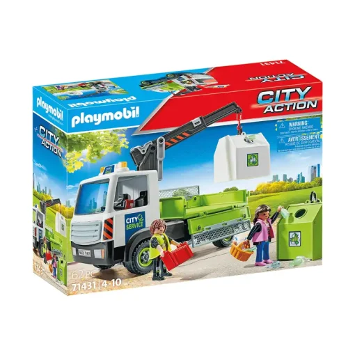 Playmobil Όχημα Περισυλλογής Κάδων Ανακύκλωσης Γυαλιού (71431)