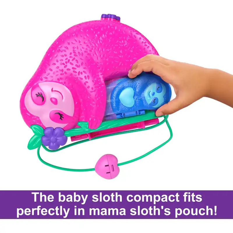 Mattel Polly Pocket Θήκη – Τσαντάκι Sloth Family (HRD40)