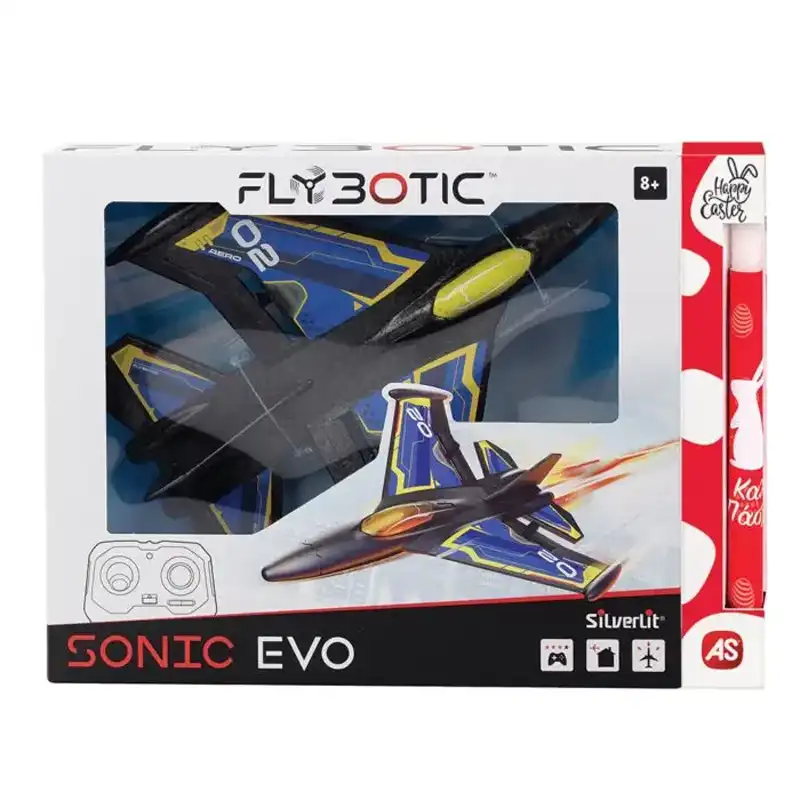 Silverlit Λαμπάδα Flybotic Sonic Evo Τηλεκατευθυνόμενο Αεροπλάνο Μπλε (7530-85741L)