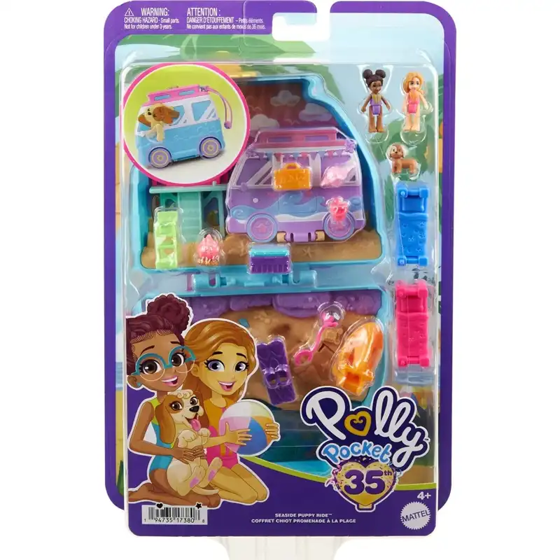 Mattel Polly Pocket Seaside Puppy Ride Compact FRY35 (HRD36)