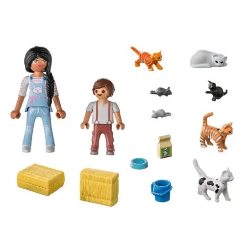 Playmobil Οικογένεια με γατούλες (71309)